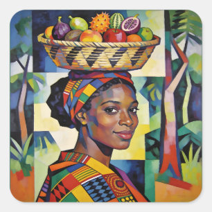 “Makena” - Geometry of Beauty - Black History Square Sticker