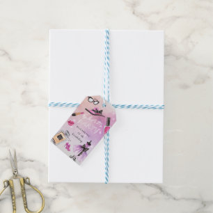 Makeover Glam Sparkle Birthday Party Gift Tags