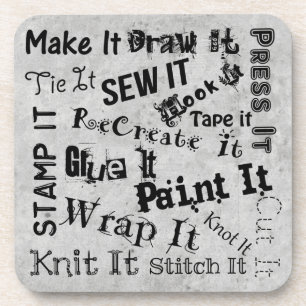 Maker Crafts Typography Crafts Print Coaster