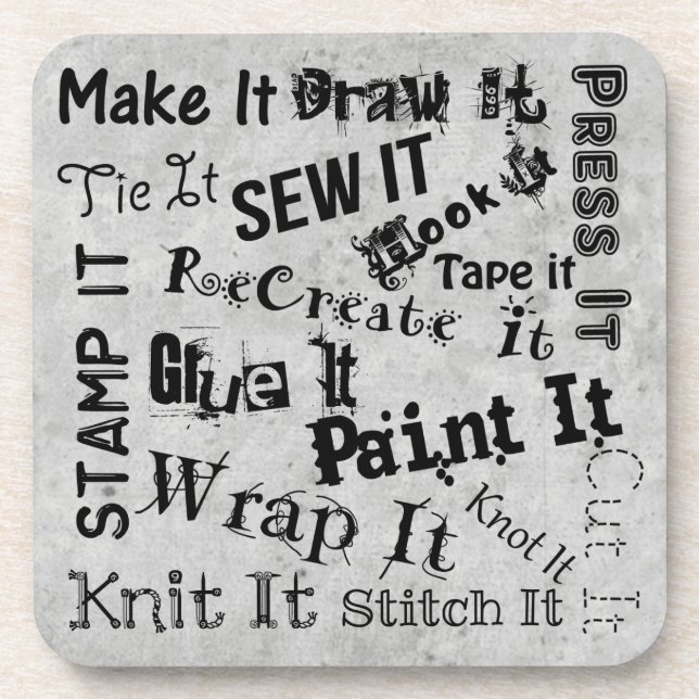 Maker Crafts Typography Crafts Print Coaster (Front)