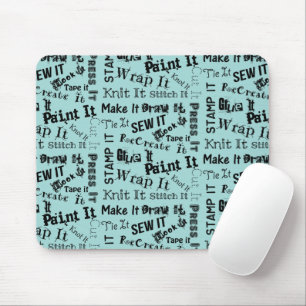 Maker Crafts Typography Print Mouse Pad