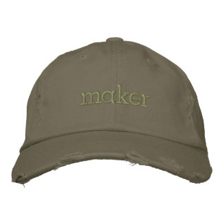 "maker" Distressed Adjustable Hat