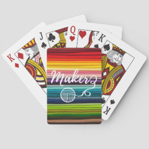 Maker Yarn + Crafts Rainbow Fabric Playing Cards