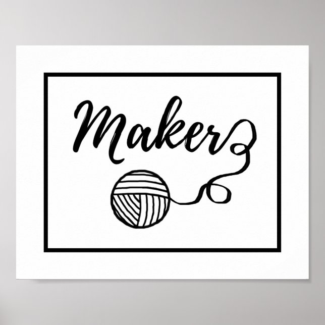 Maker Yarn + Crafts Typography Poster (Front)