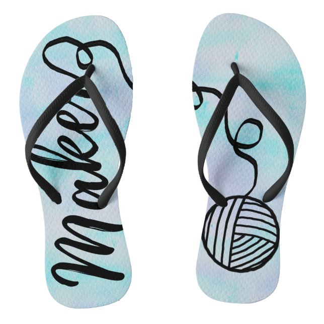 Maker • Yarn & Crafts Typography Thongs (Footbed)