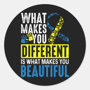 Makes You Different Is What Makes You Beautiful  Classic Round Sticker