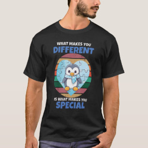 Makes you Special Penguin Colourful Puzzle Autism T-Shirt