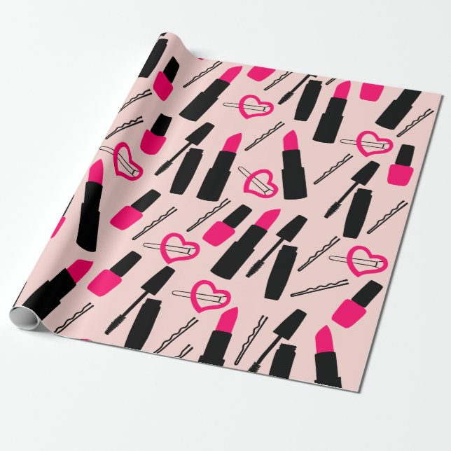 Makeup Accessories Wrapping Paper (Unrolled)