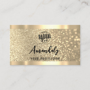 Makeup Aesthetician Lash Nails QR Code Logo Gold Business Card