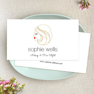 Makeup and Hair Lash and Lips Girl Business Card