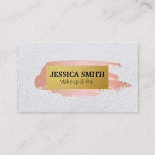 Makeup and Hair Salon Pink Brushed Business Card
