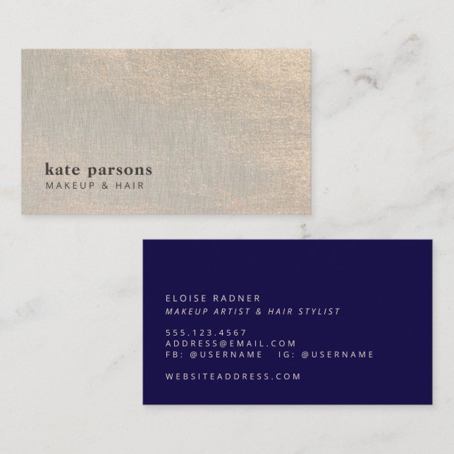 Makeup and Hair Stylist Beauty Business Card (Front/Back)