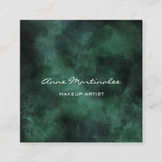 Makeup Artist Abstract Green Square Business Card