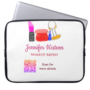 Makeup artist add name website email phone no addr laptop sleeve