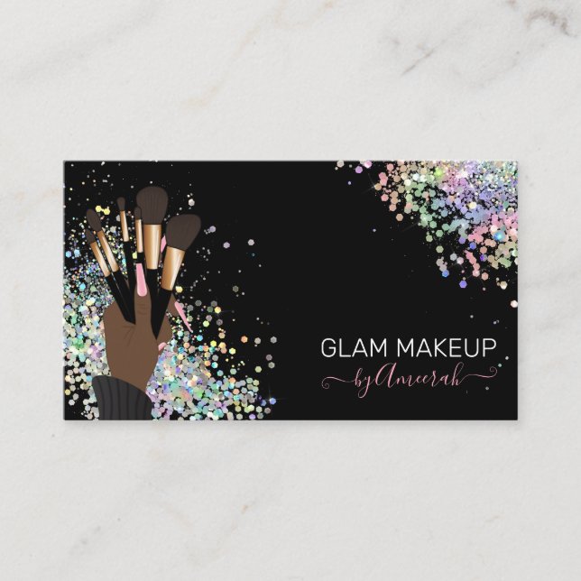 Makeup Artist Beautician Beauty Salon Holographic Business Card (Front)