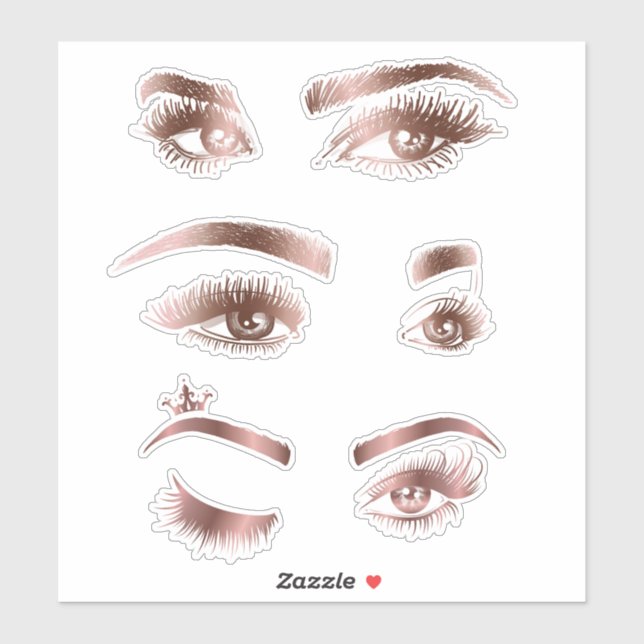 Makeup Artist Beautiful Hand Drawn Eyes Brows Lash (Sheet)