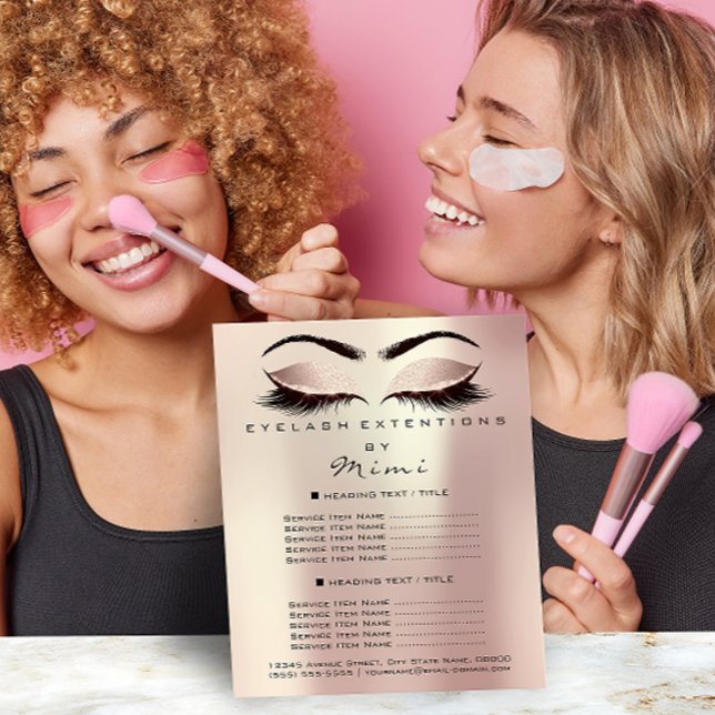 Makeup Artist Beauty Brown Lashes Flyer Rose Spark (Creator Uploaded)