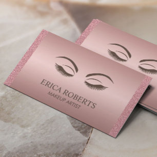 Makeup Artist Beauty Girl Elegant Rose Gold Business Card