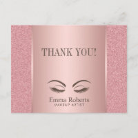 Makeup Artist Beauty Girl Rose Gold Thank You