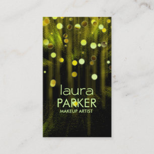 Makeup Artist Beauty Glitter Lime Yellow Business Card