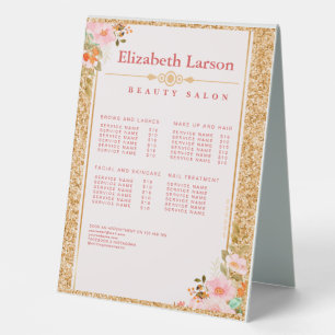 Makeup Artist Beauty Hair Salon Table Tent Sign