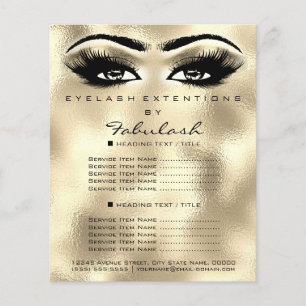 Makeup Artist Beauty Lash Glitter Flyer Eyes Gold