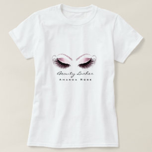Makeup Artist Beauty Lash Studio Glitter Pink Rose T-Shirt