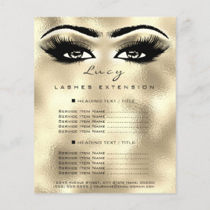 Makeup Artist Beauty Lashes Gold Price List Eyes Flyer