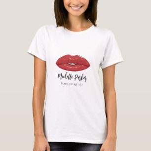 Makeup Artist Beauty  Logo Lips Name  T-Shirt