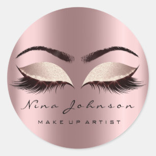 Makeup Artist Beauty Rose Spark Eye Glitter Lash Classic Round Sticker