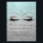 Makeup Artist Beauty Salon Blue Aqua Silver Grey Notebook<br><div class="desc">florenceK luxury beauty salon colletion</div>