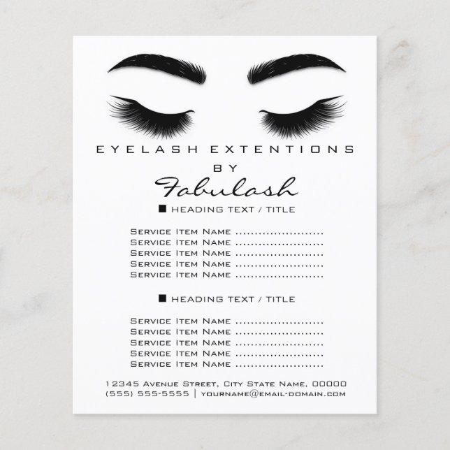 Makeup Artist Beauty Salon Flyer SPA Black White (Front)