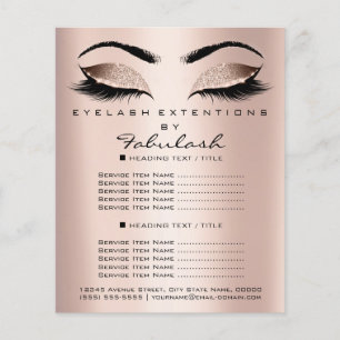 Makeup Artist Beauty Salon Glitter Flyer Pink Rose