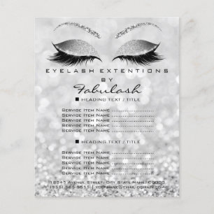 Makeup Artist Beauty Salon Glitter Flyer Silver