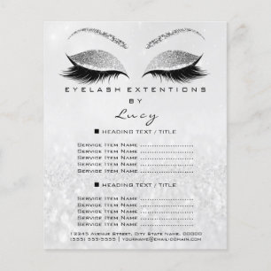 Makeup Artist Beauty Salon Glitter Price List Grey Flyer