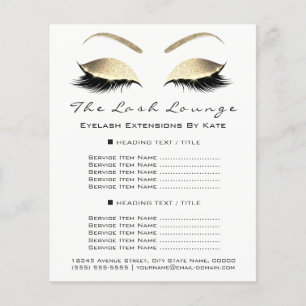 Makeup Artist Beauty Salon Gold Glitter Flyer Glam
