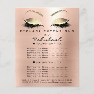 Makeup Artist Beauty Salon Gold Glitter Flyer Pink