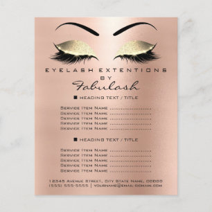Makeup Artist Beauty Salon Gold Glitter Flyer Pink