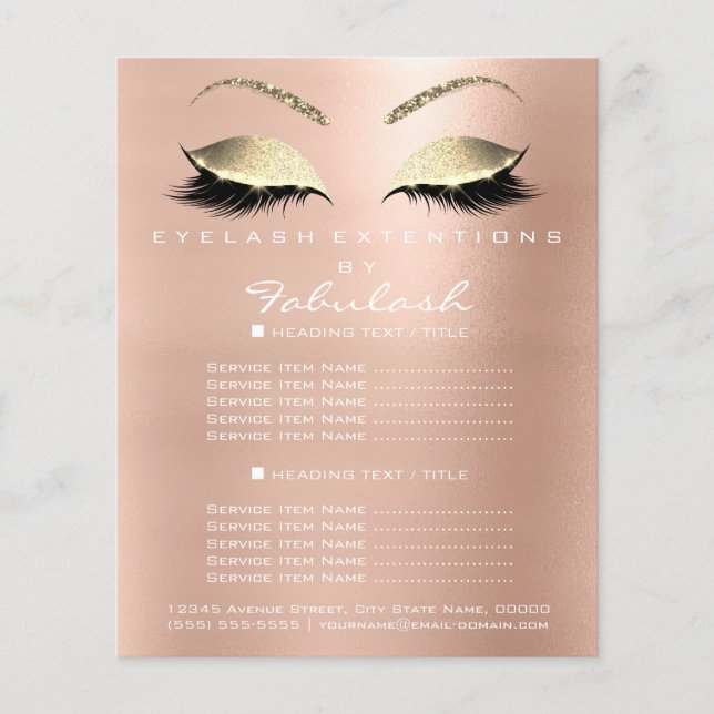 Makeup Artist Beauty Salon Gold Glitter Flyer VIP (Front)