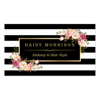 Makeup Artist Beauty Salon Gold Vintage Floral Pack Of Standard Business Cards