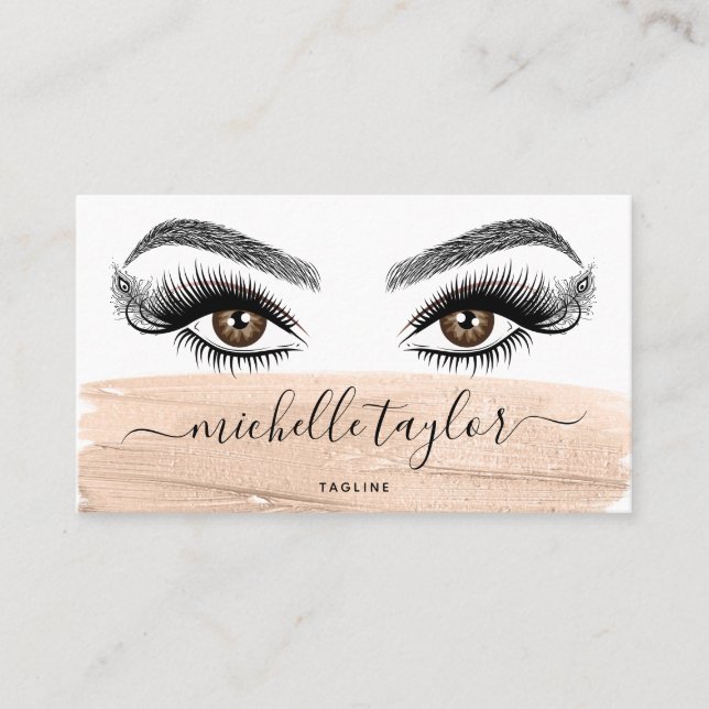 Makeup artist Beauty Salon Lash Extension Blush  Business Card (Front)