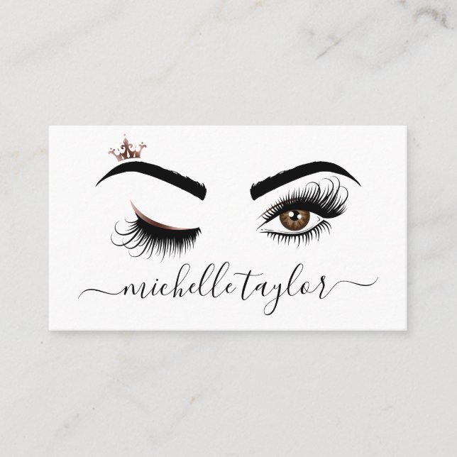 Makeup artist Beauty Salon Lash Extension wink eye Business Card (Front)