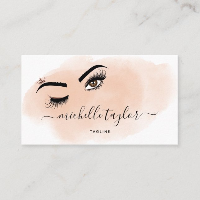 Makeup artist Beauty Salon Lash Extension wink eye Business Card (Front)