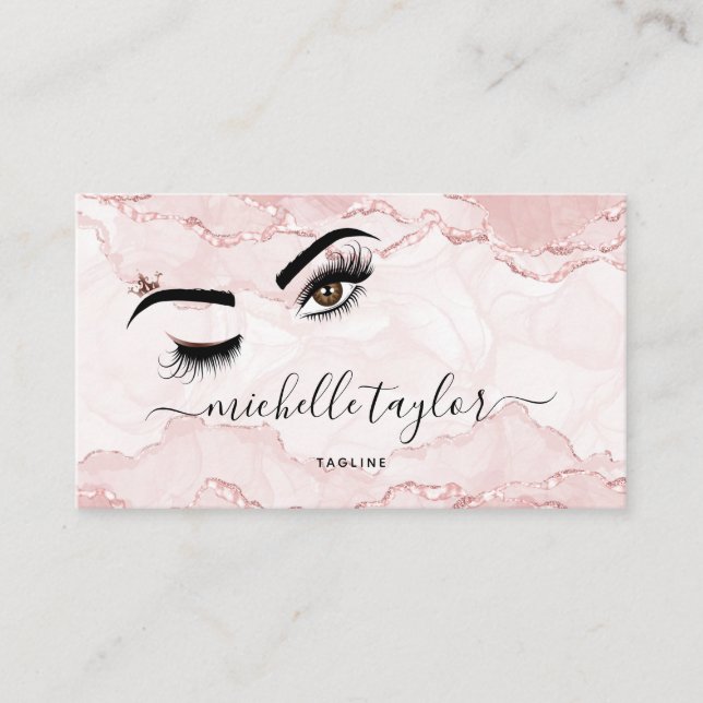 Makeup artist Beauty Salon Lash Extension wink eye Business Card (Front)