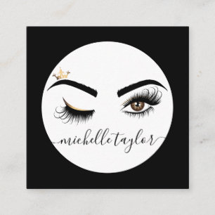 Makeup artist Beauty Salon Lash Extension wink eye Square Business Card