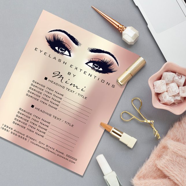 Makeup Artist Beauty Salon Lashes Flyer Pink Rose (Makeup Artist Beauty Salon Lashes Flyer Pink Rose)