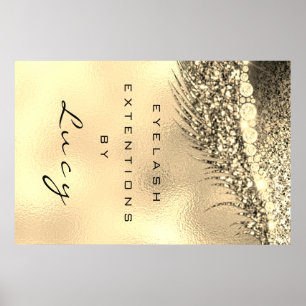 Makeup Artist Beauty Salon Lashes Gold Glam Poster