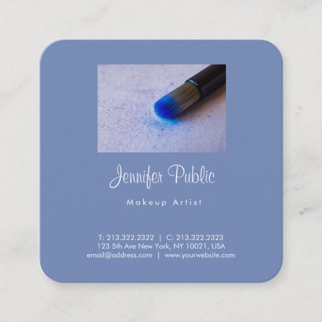 Makeup Artist Beauty Salon Modern Professional Square Business Card (Front)