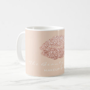Makeup Artist Beauty Studio Rose Gold Glitter Coffee Mug