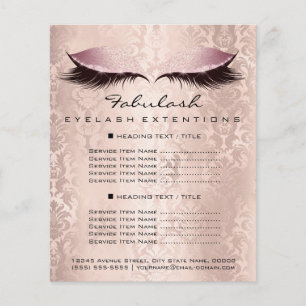 Makeup Artist Beauty Wellness Flyer Pink Damask